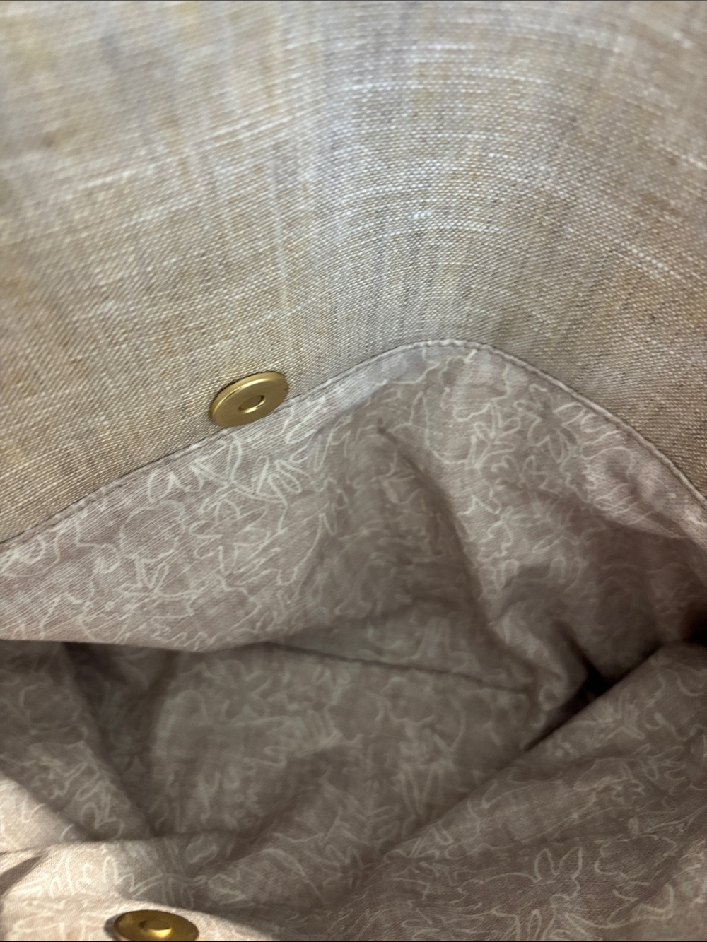 Ellen Degeneres Henlee 100 percent Linen and Leather her Tote Bag - Picture 3 of 6